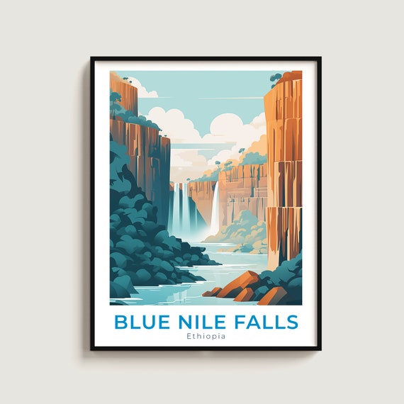 Blue Nile Falls Travel Print Wall Art Gift Ethiopia Poster Home Decor Lovers Hanging