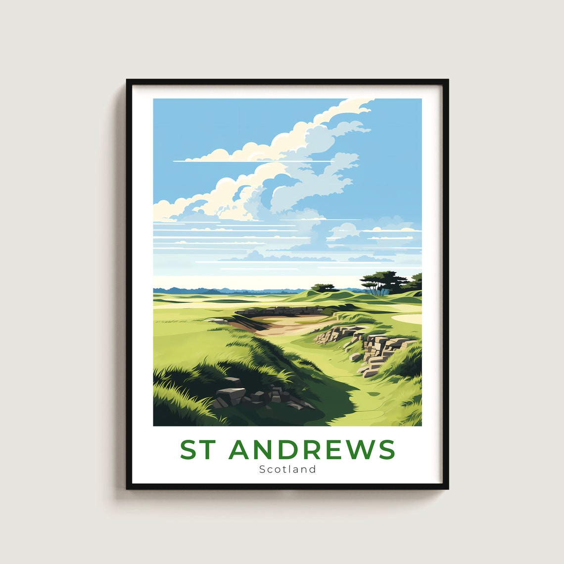 St Andrews Scotland Old Course Stone Bridge Dunes Fairway Poster