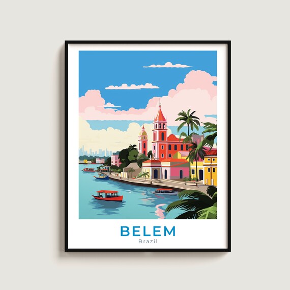 Belem Travel Poster Wall Art Gift Brazil Print Home Decor Lovers Hanging
