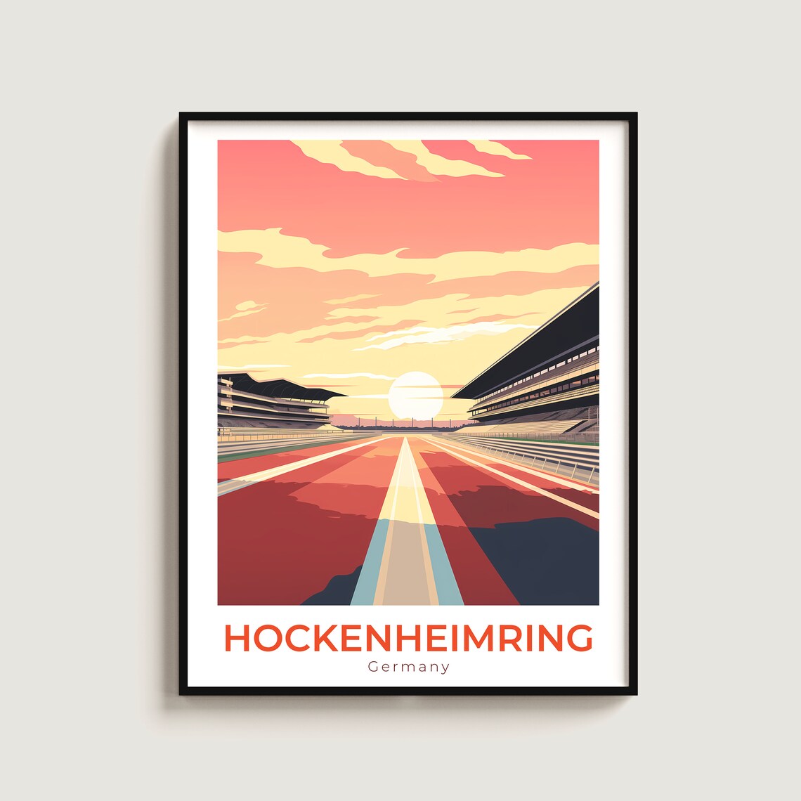 Hockenheimring Race Track Sunset Grandstands Motorsport Wall Art