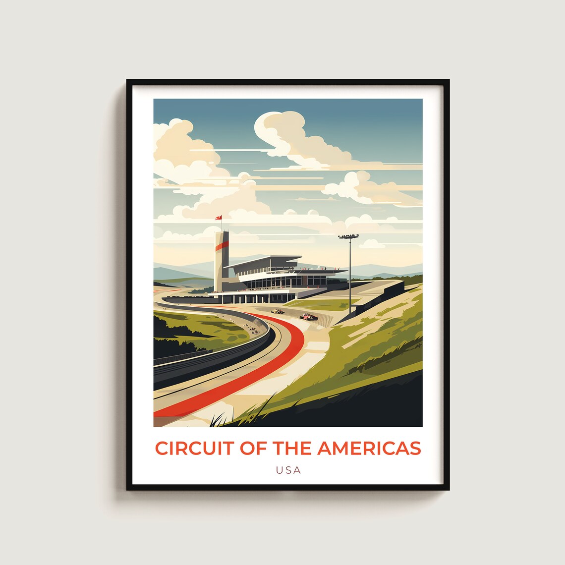 Circuit of the Americas Race Track Grandstand Speed Travel Poster