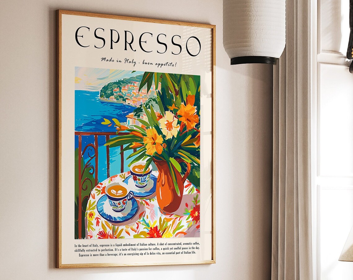 Coffee Poster Espresso Print, Vintage Kitchen Decor