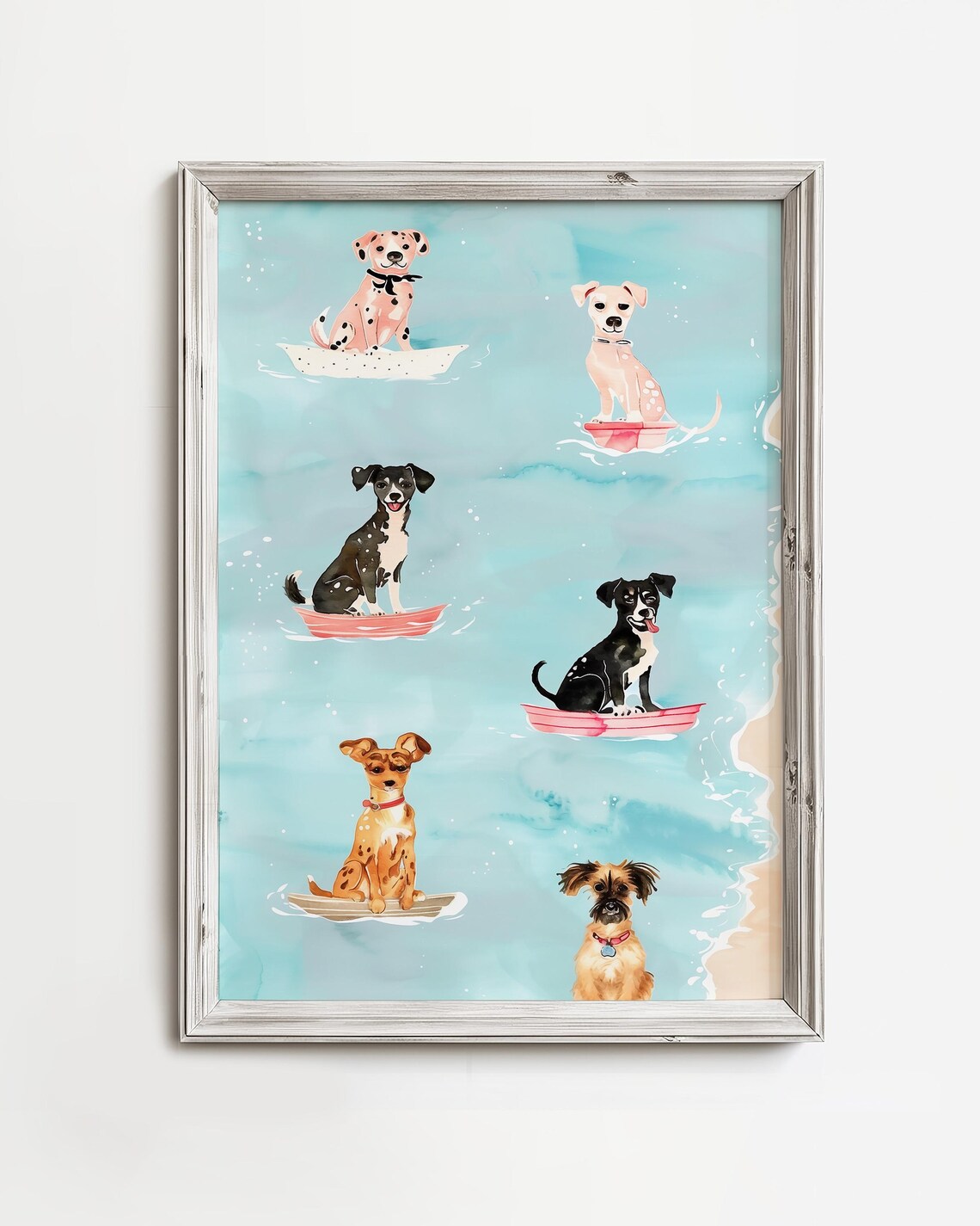 Whimsical Boating Dogs, Nautical Dog Lover Art Print