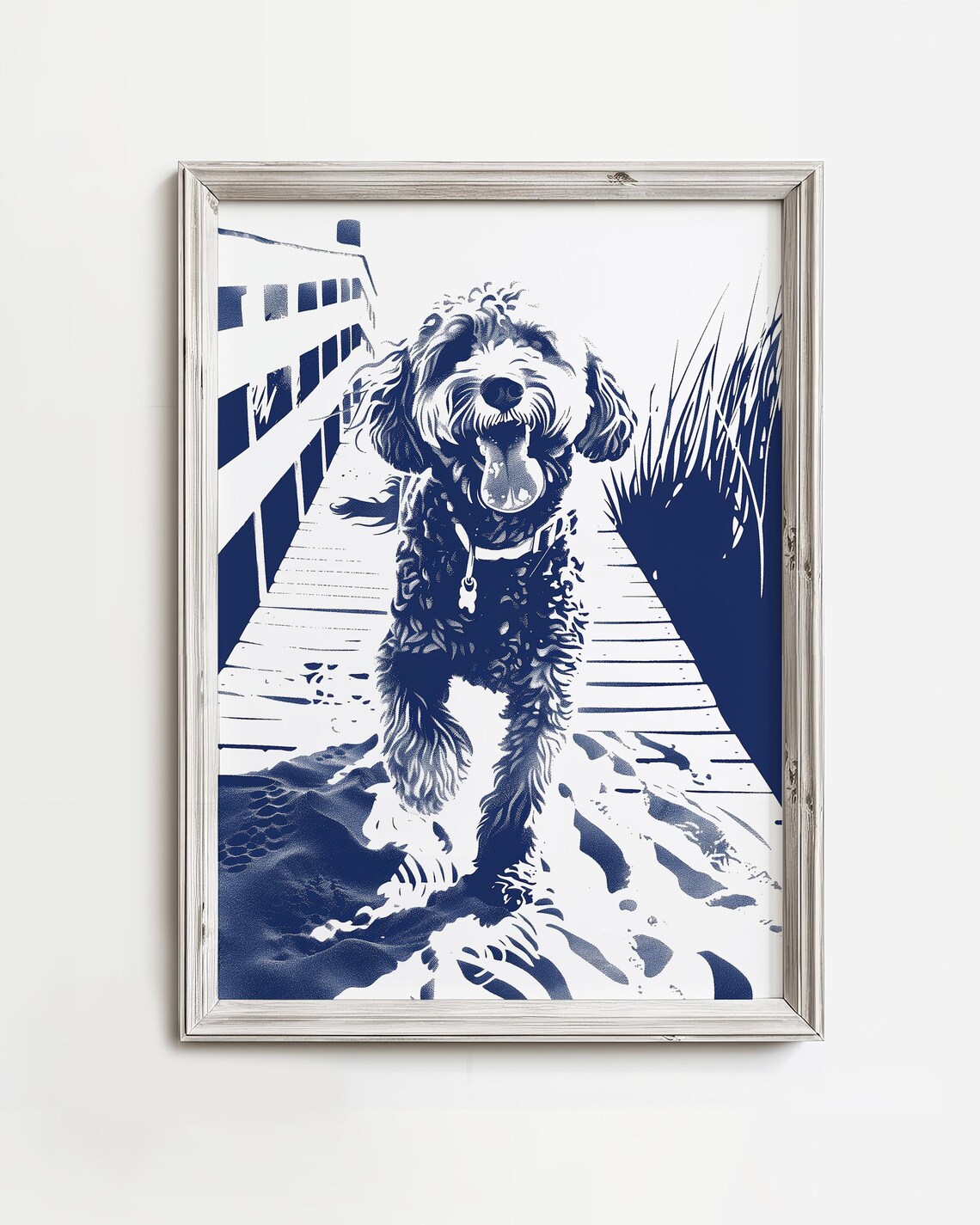 Doodle Boardwalk Stroll Dog Life Art Print