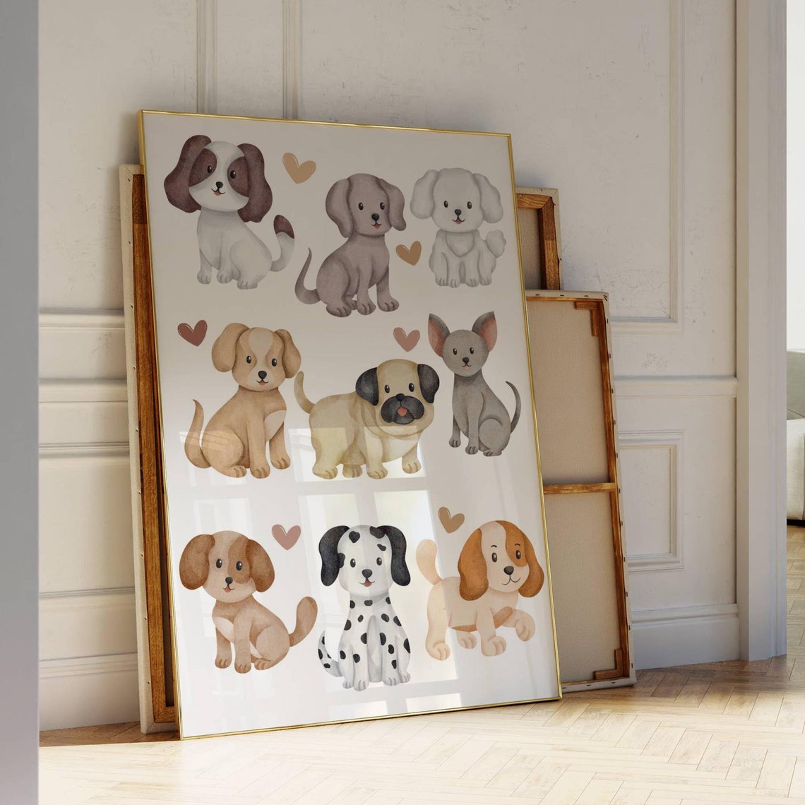 Puppy Love Print Nursery Art Kids Room Art Dog Wall Art Dogs Breeds Poster Dog Person Poster Dog Portrait Wall Art Dog Lover Gift