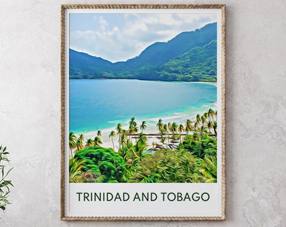 Trinidad And Tobago Print Trinidad And Tobago Wall Art Trinidad And Tobago Poster Travel Print Travel Trinidad And Tobago Caribbean - Image 2