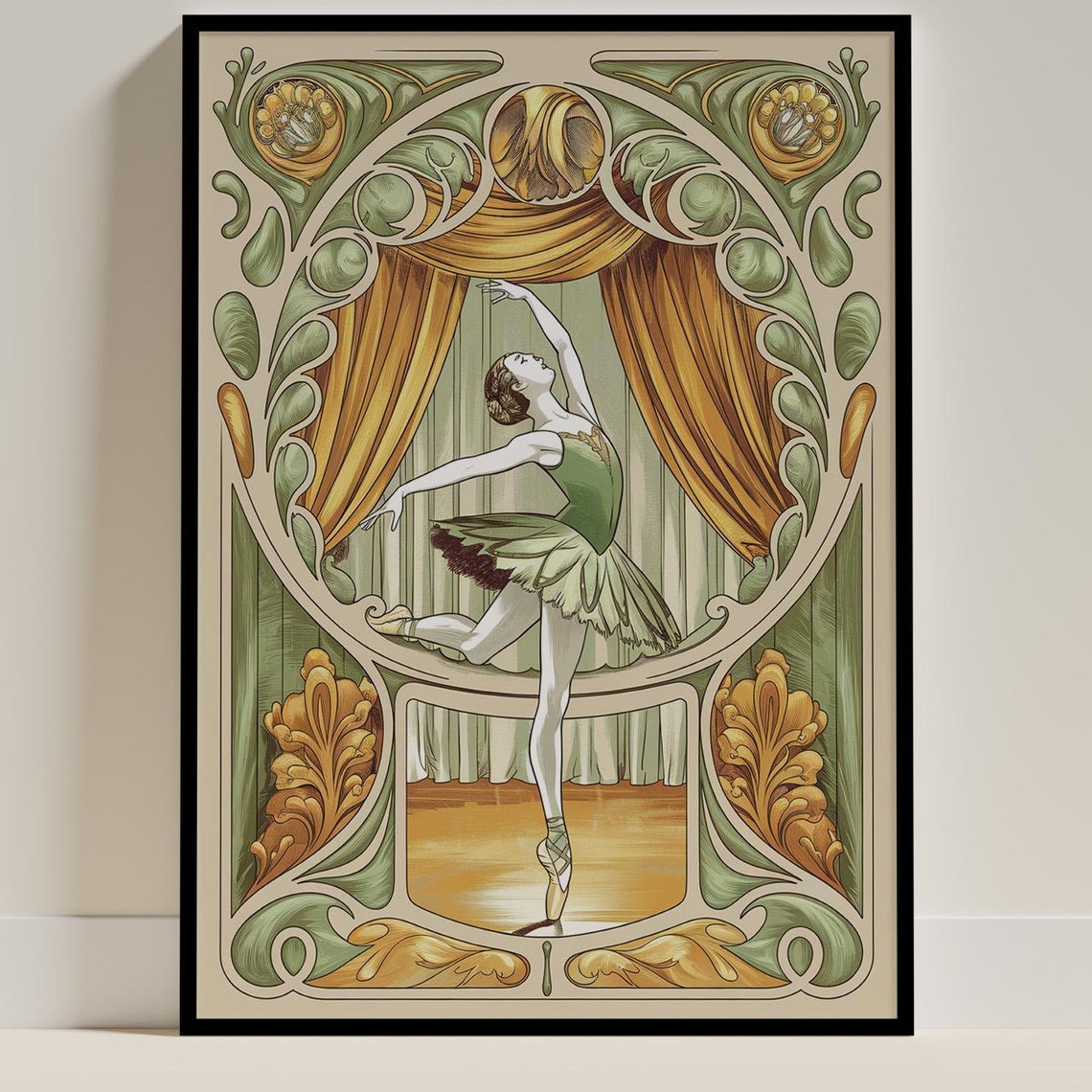Elegant Ballet Dancer, Graceful Ballerina Art Print
