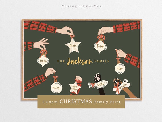 Custom Christmas Family Portrait Art Print