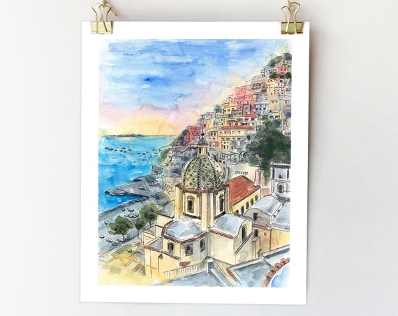 Positano Painting Italy Wall Art Print