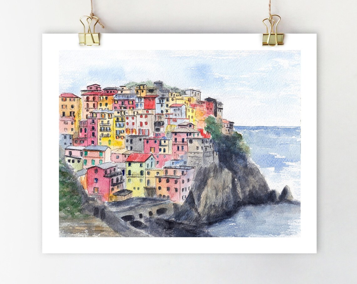 Cinque Terre Italy Art Print, Liguria Coast