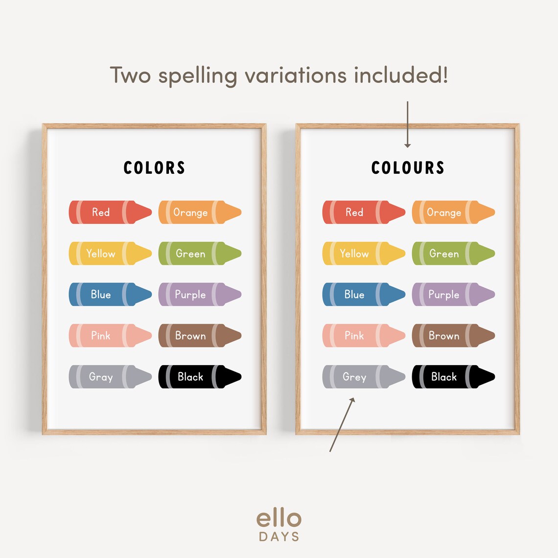 Colors Educational Poster, Toddler Learning Art Print - Image 3
