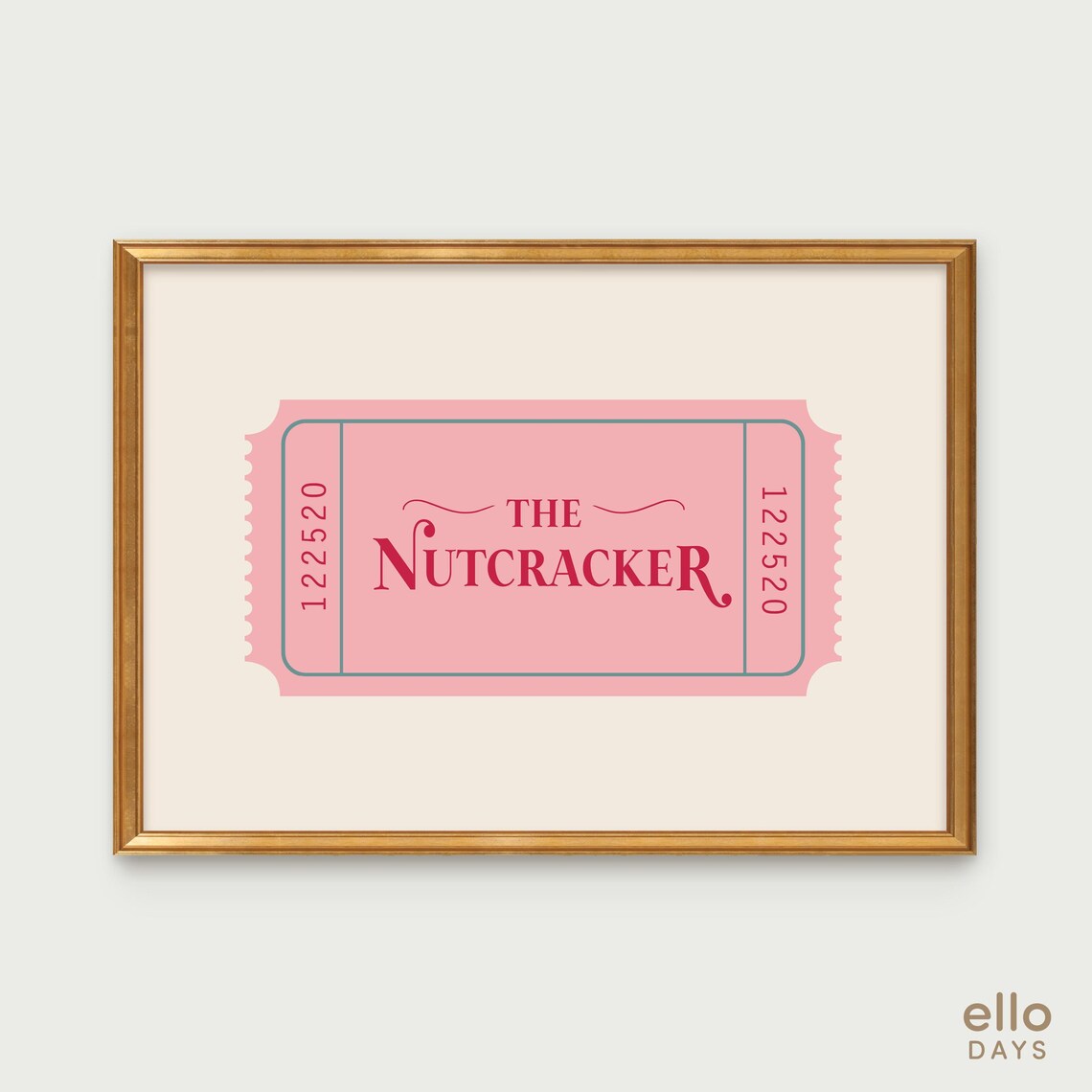 Nutcracker Christmas Poster, Holiday Aesthetic Decor