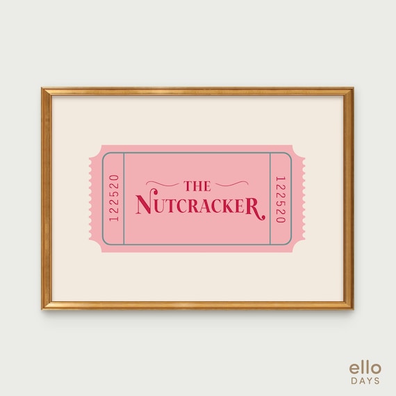 Nutcracker Christmas Poster, Holiday Aesthetic Decor