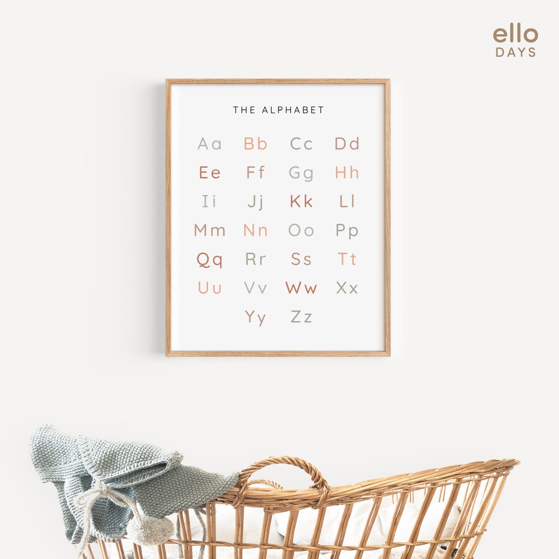 Neutral Minimalist Simple Alphabet Poster Educational Abc Chart Classroom Learning Sign Nursery Wall Art - Image 3