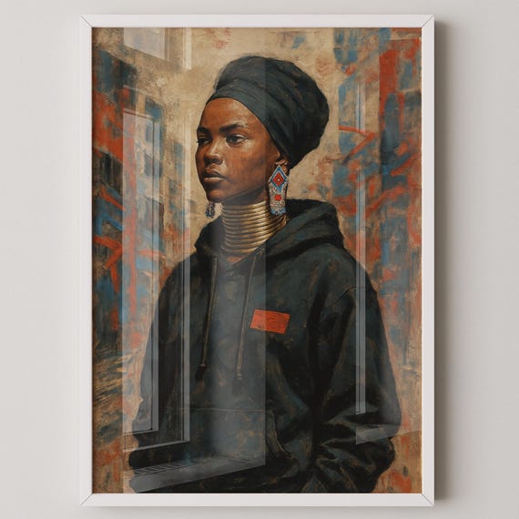 Modern African Portrait Fine Art Print Contemporary Cultural Wall