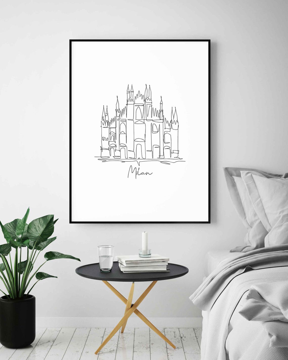 Milan Cathedral Duomo Line Art Minimalist Italy Architecture Poster - Image 2