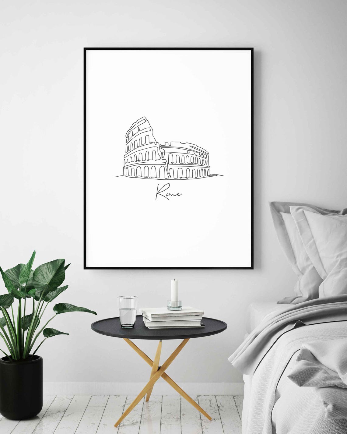 Rome Colosseum One Line Drawing Minimalist Travel Art Poster - Image 2