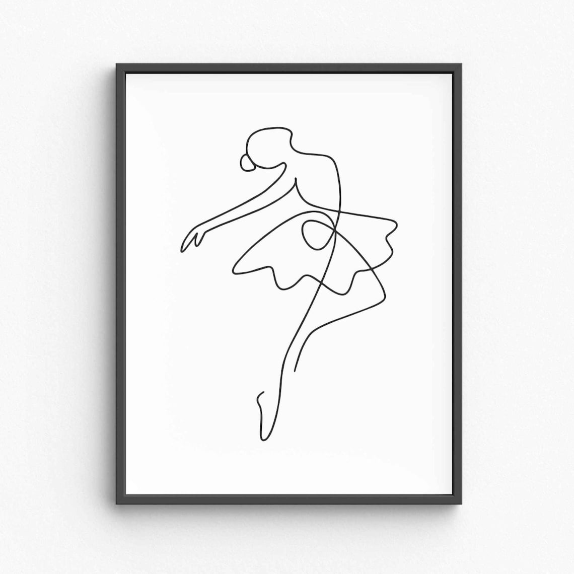 Minimalist Ballerina Line Art, Dance Art Print
