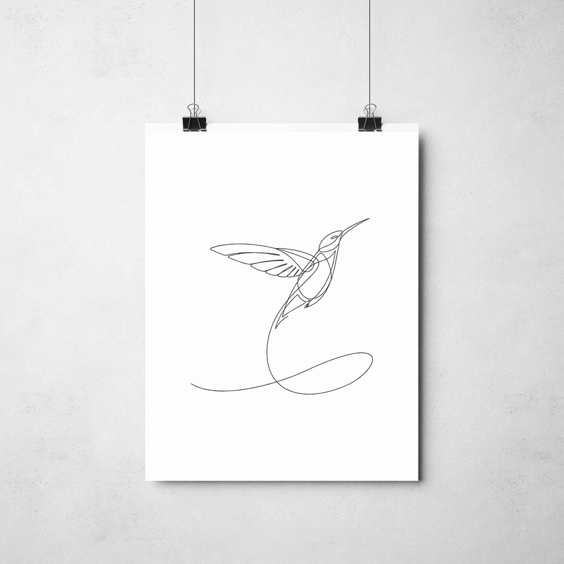 Minimalist Bird Line Art, Elegant Flying Art Print - Image 2