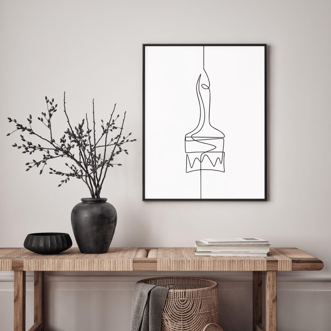 Paintbrush Continuous One Line Drawing Minimalist Art Poster - Image 4