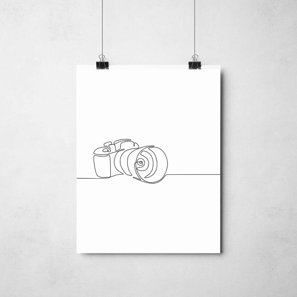 Vintage Camera Line Art Photography One Line Drawing Gift Poster - Image 4