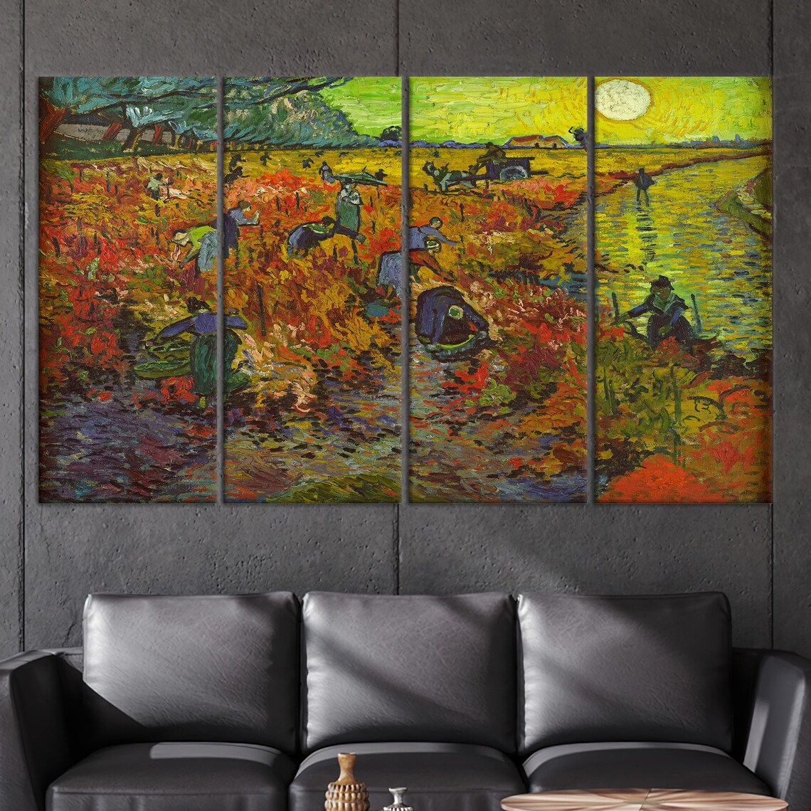 The Red Vineyard, Van Gogh Field Landscape Poster - Image 2