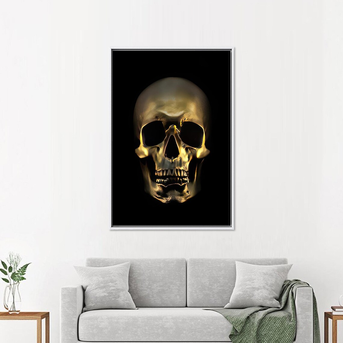 Skull Wall Table, Modern Glass Art Decor - Image 4