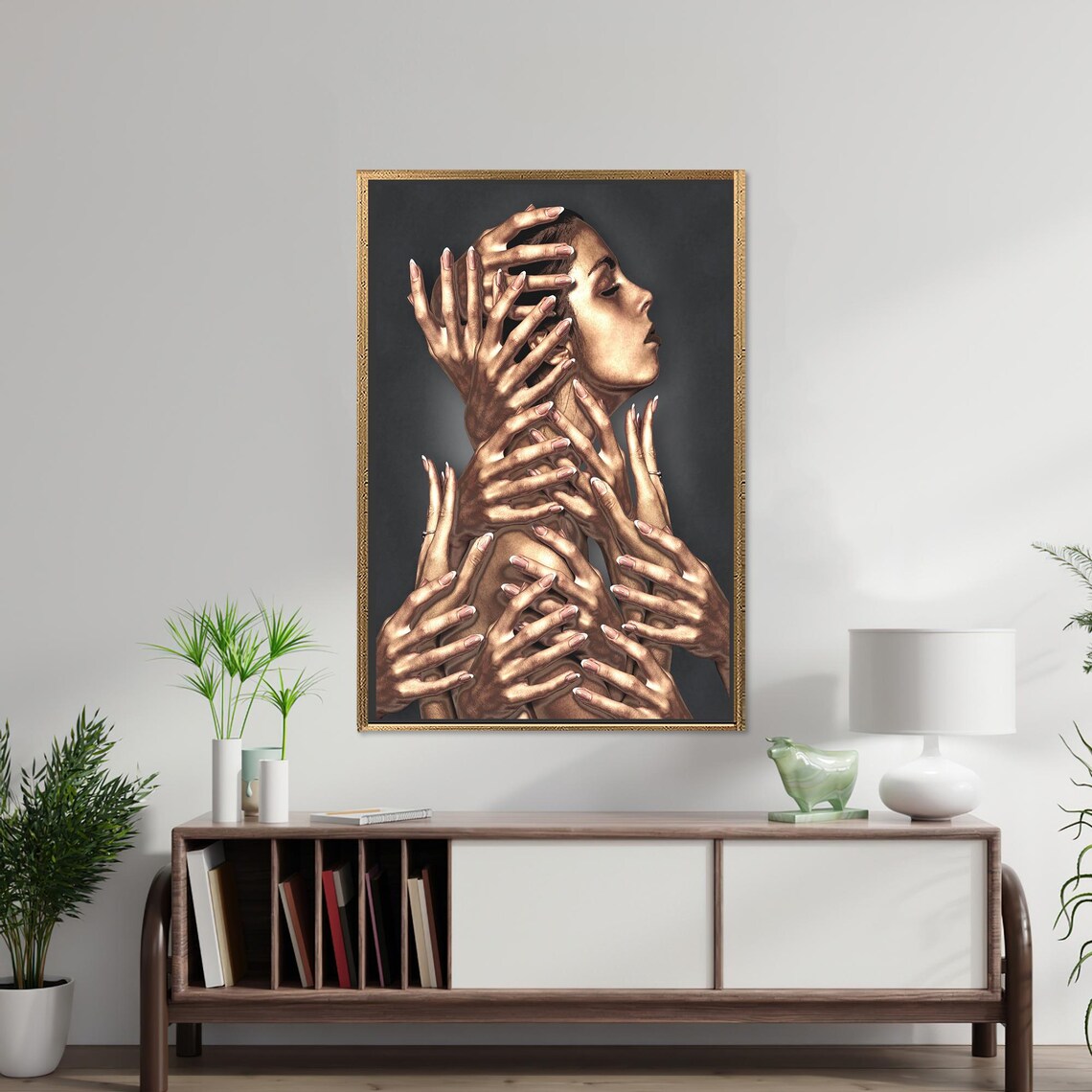 Abstract Woman Decor, Modern Painted Glass - Image 2