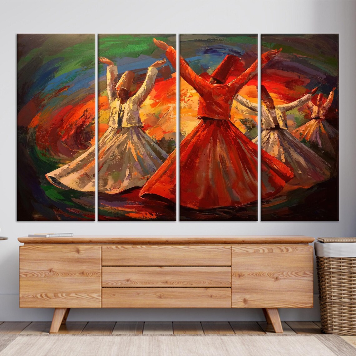 Whirling Dervish Abstract Painting, Muslim Wall Art - Image 2