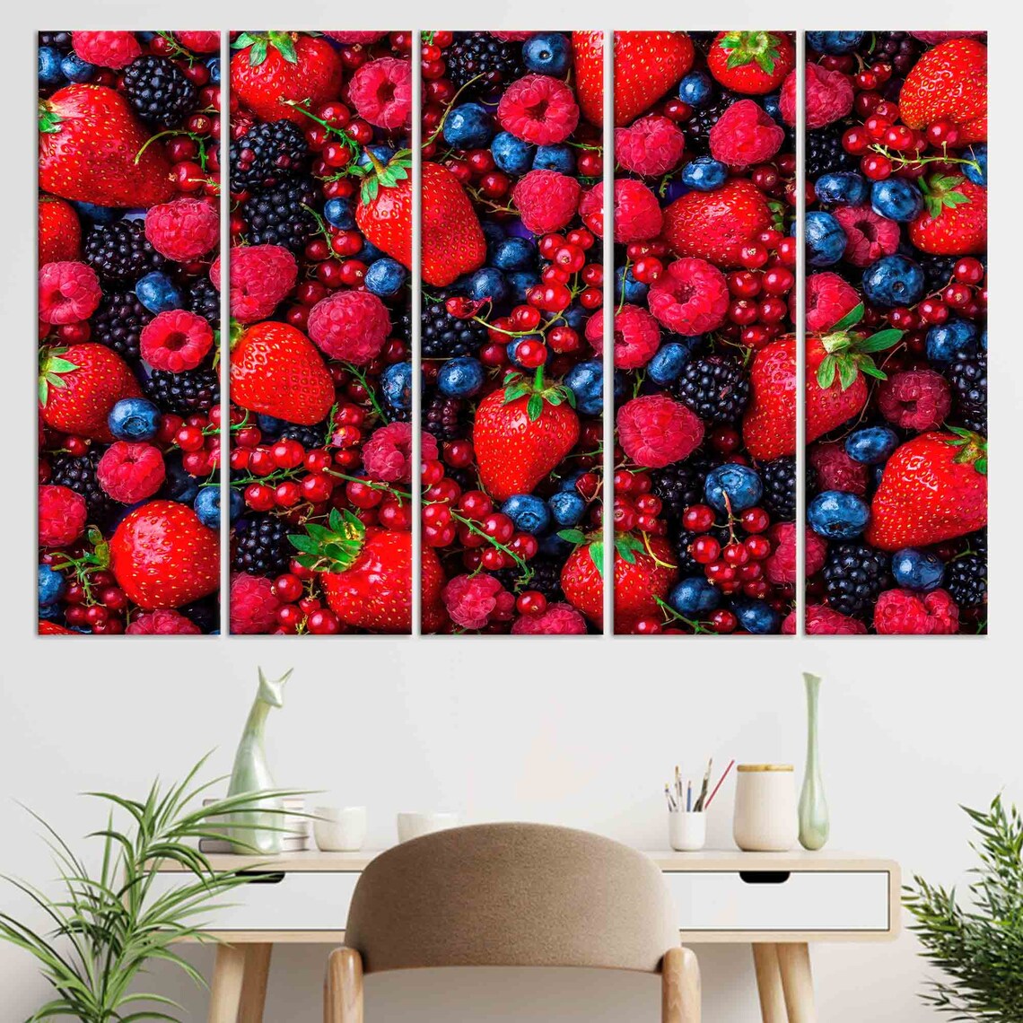 Raspberry and Blueberry Forest Fruits, Kitchen Wall Art - Image 2