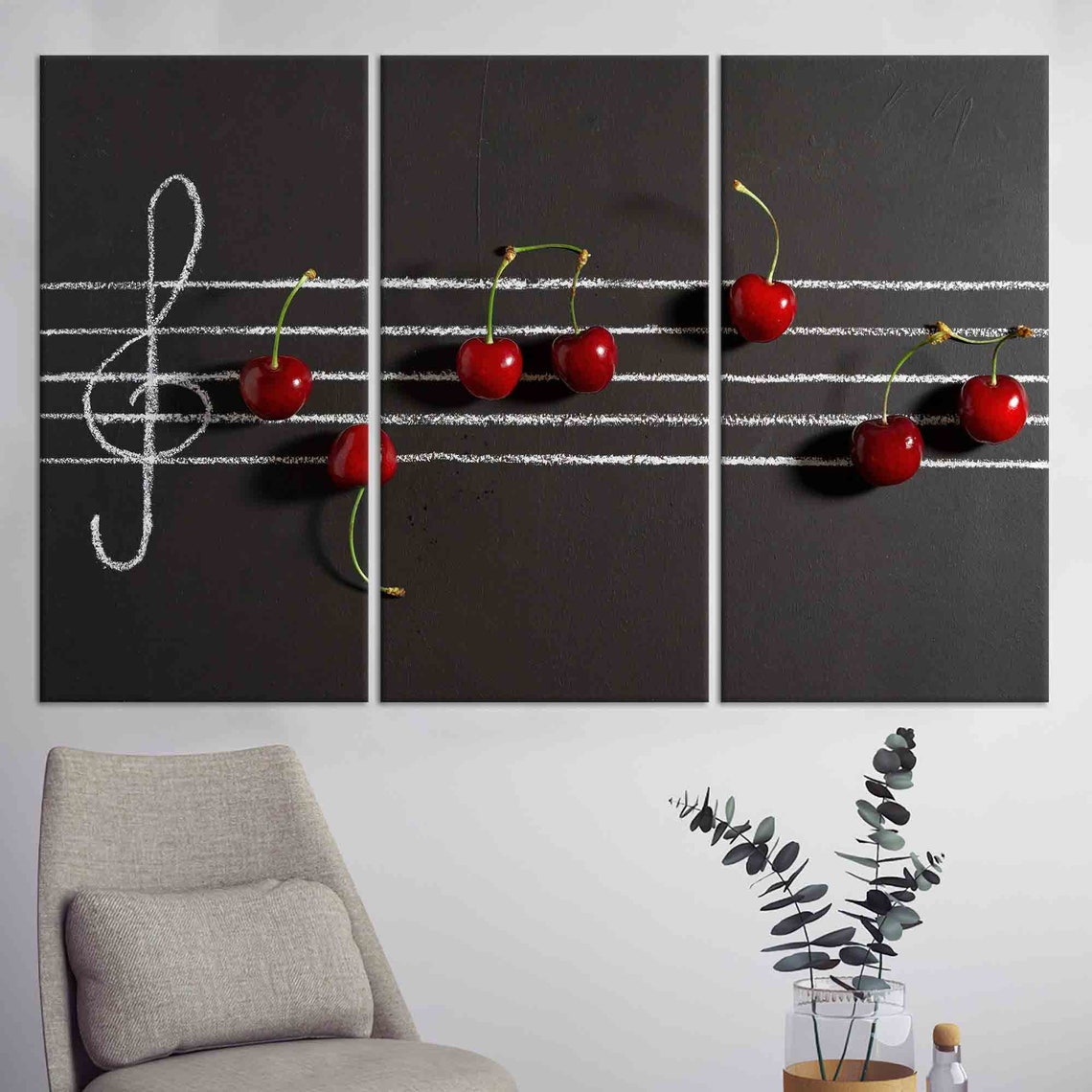 Cherry And Music Notes, Modern Artwork - Image 4