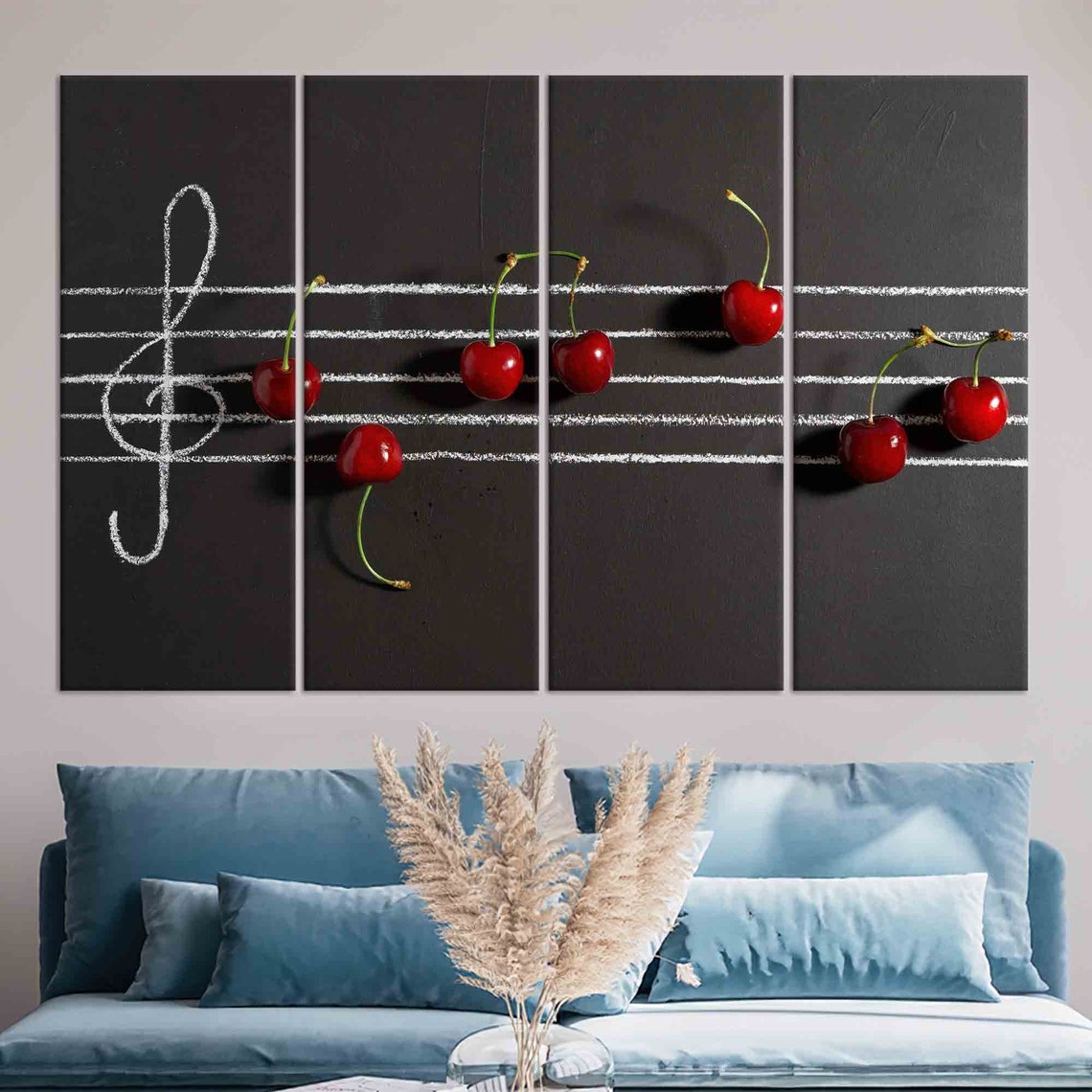 Cherry And Music Notes, Modern Artwork - Image 3