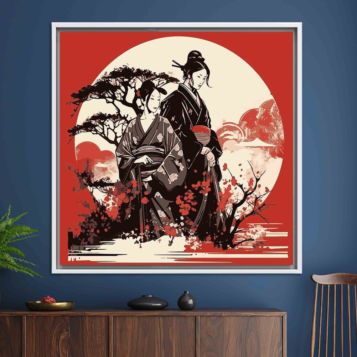 Geisha, Samurai, and Woman Japanese Wall Decor - Image 4