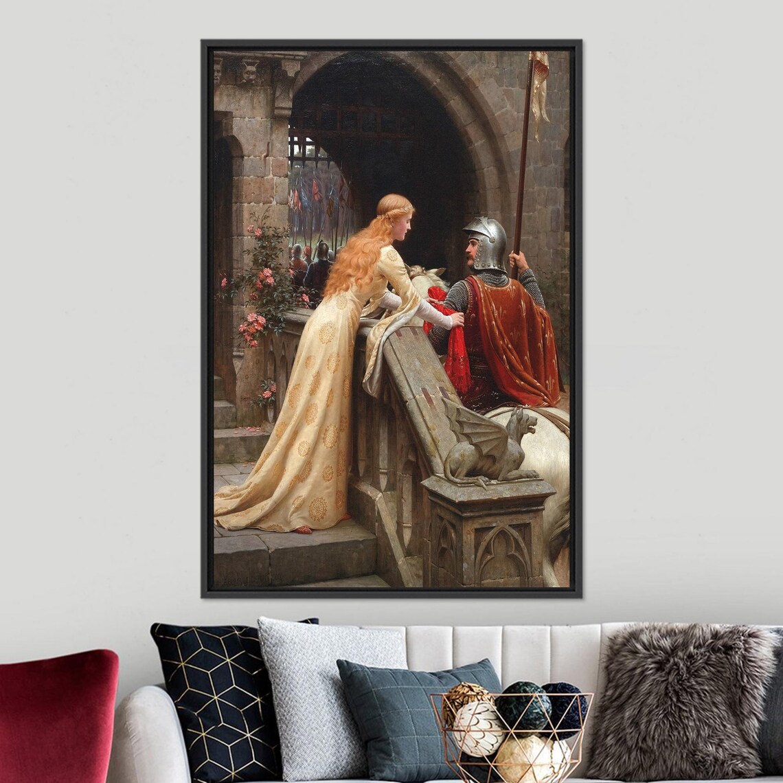 Edmund Leighton God Speed, Renaissance Art Print - Image 3