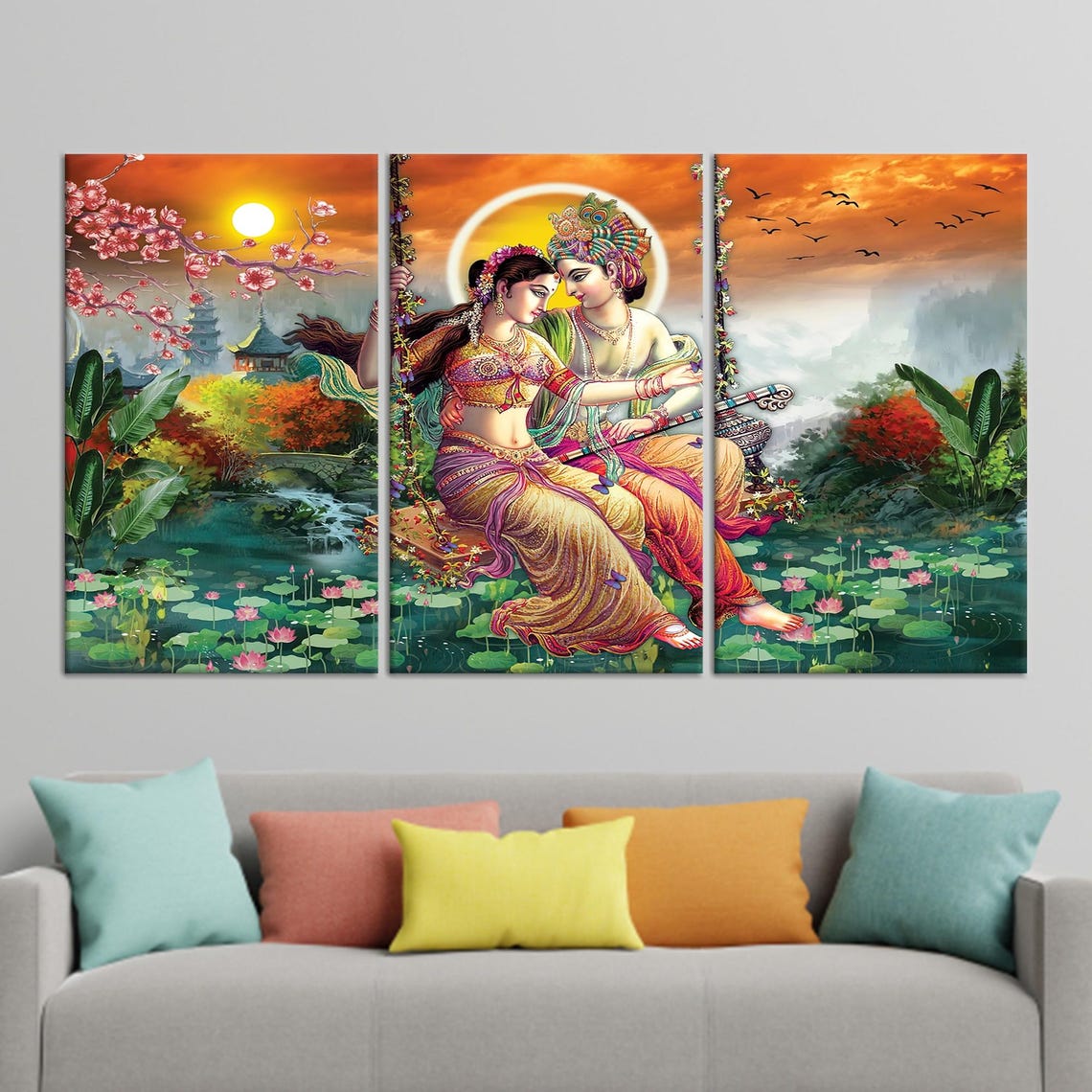 Radha Krishna Art Print, Hindu Gift - Image 2