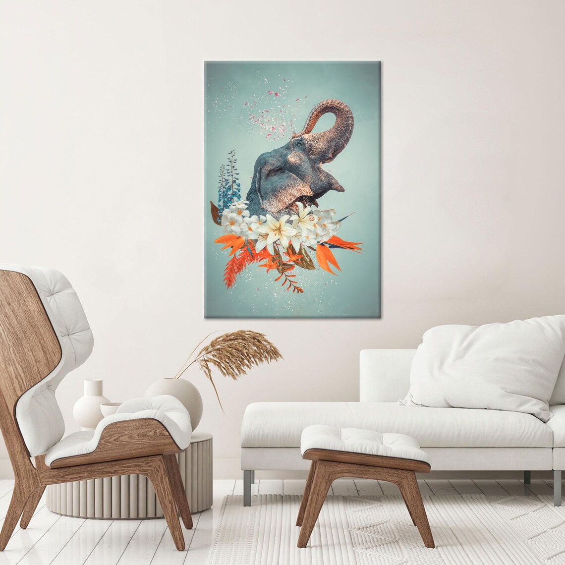 Elephant Art, Modern Animal Decor Gift For Her - Image 4