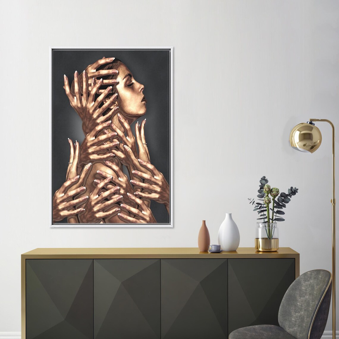 Abstract Woman Decor, Modern Painted Glass - Image 4