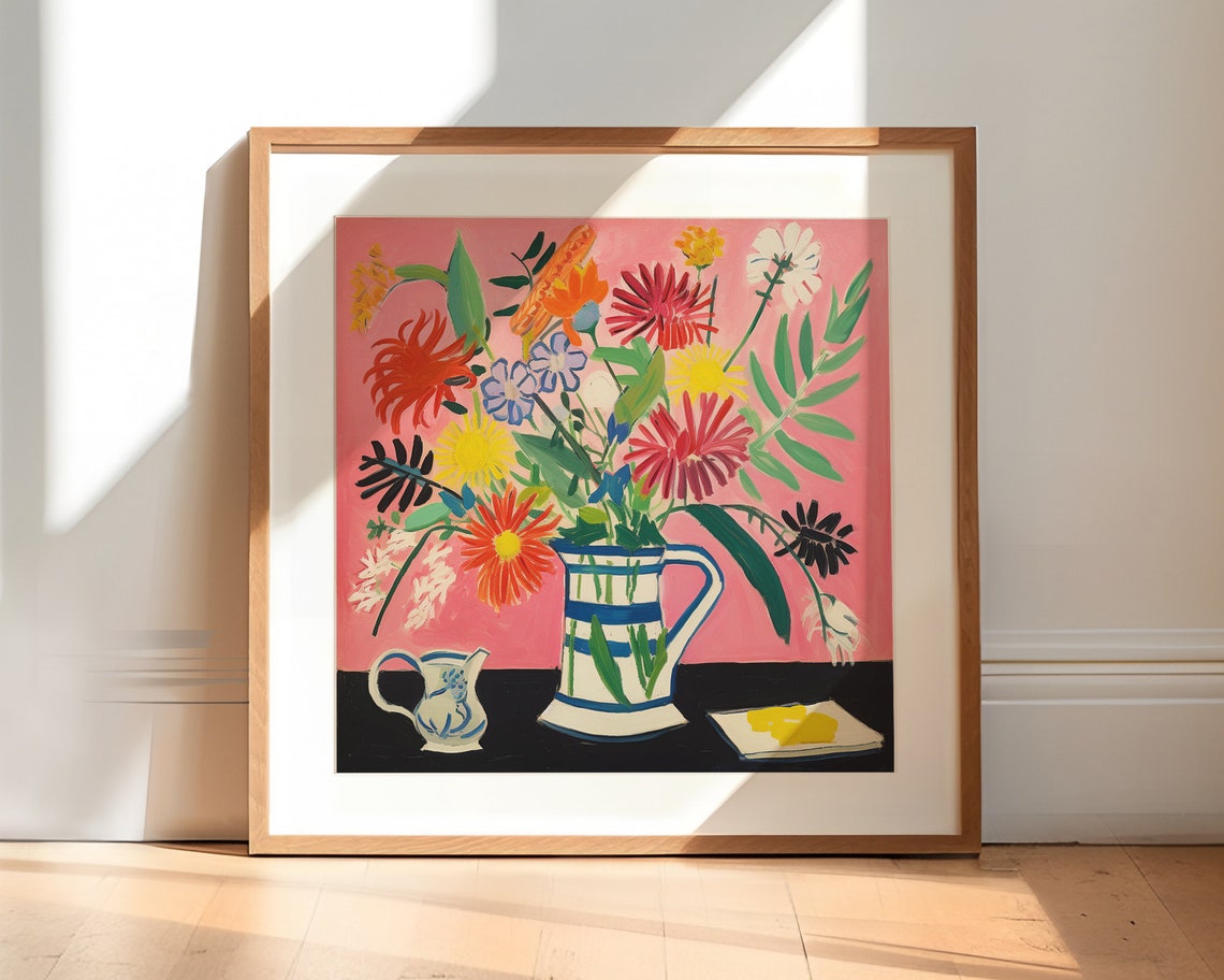 Vase of Flowers, Vintage Botanical Wall Art Print
