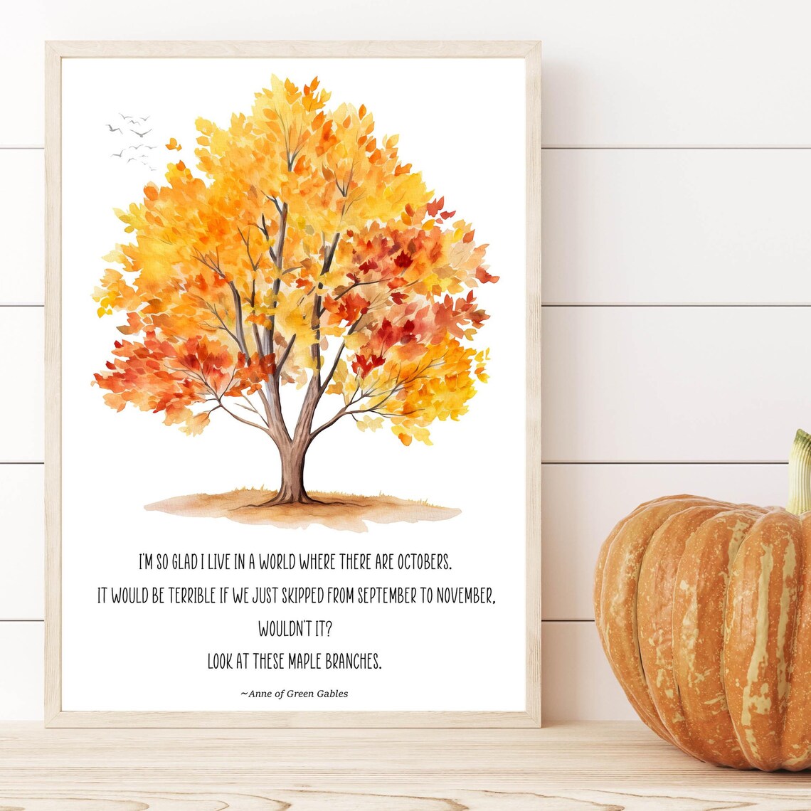 Anne of Green Gables October Maple Tree Quote Fall Art Print