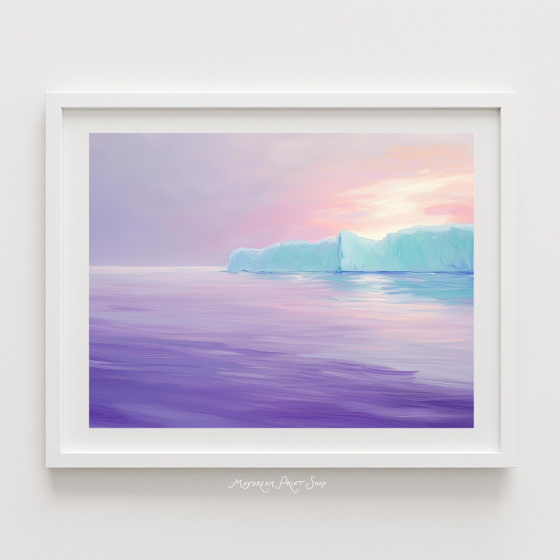 Abstract Icebergs Minimalist Art Print, Antarctica