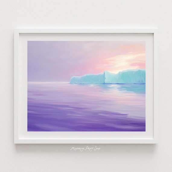Abstract Icebergs Minimalist Art Print, Antarctica
