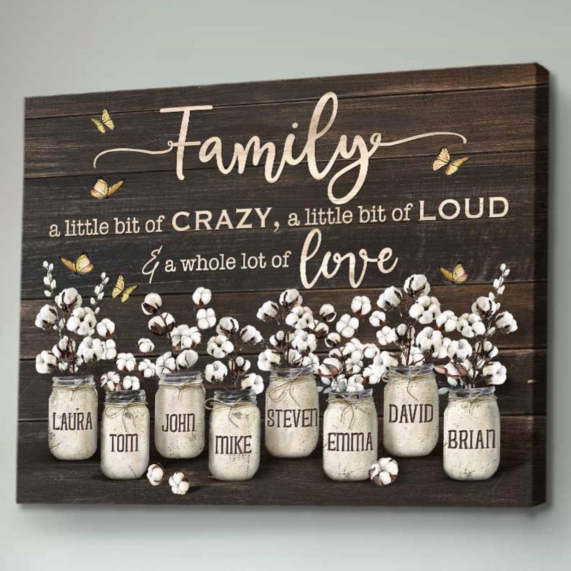 Personalized Names Family Gifts Christmas A Little Bit Of Crazy Alittle Bit Of Loud And A Whole Lot Of Christmas Gifts For Family
