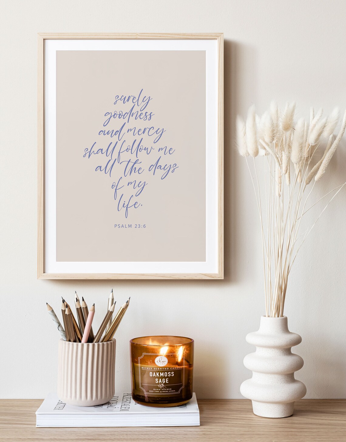 Psalm 23:6 Scripture Verse Art Print, Modern Typography - Image 6