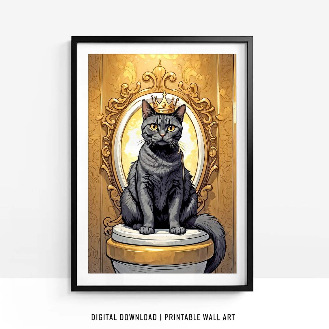 Scottish Fold Cat, Funny Bathroom Art Print - Image 4