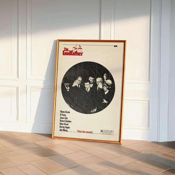 The Godfather Minimalist Circle Movie Poster Marlon Brando Art