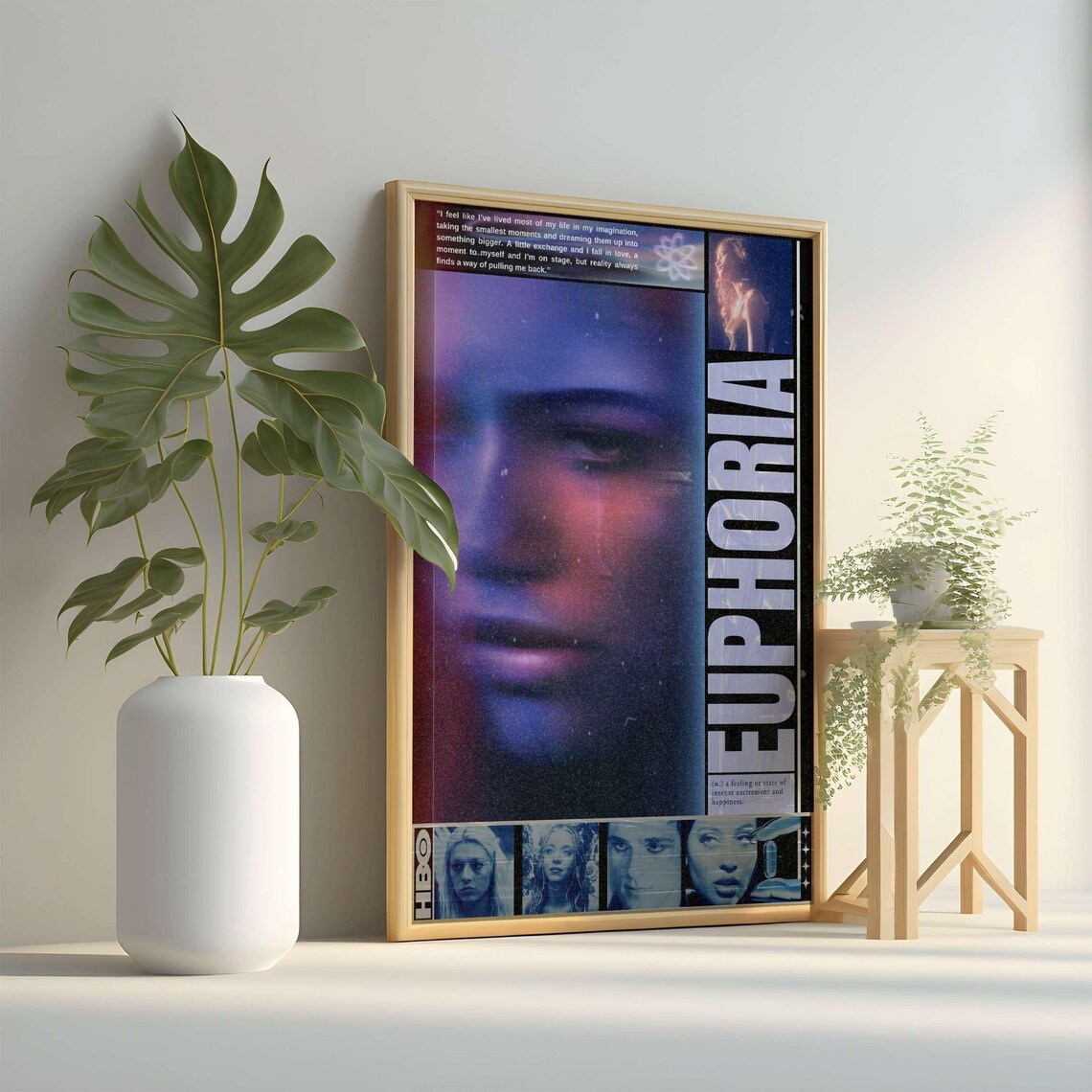 Euphoria HBO Show Zendaya Quote Purple Dreamy Collage Poster - Image 2
