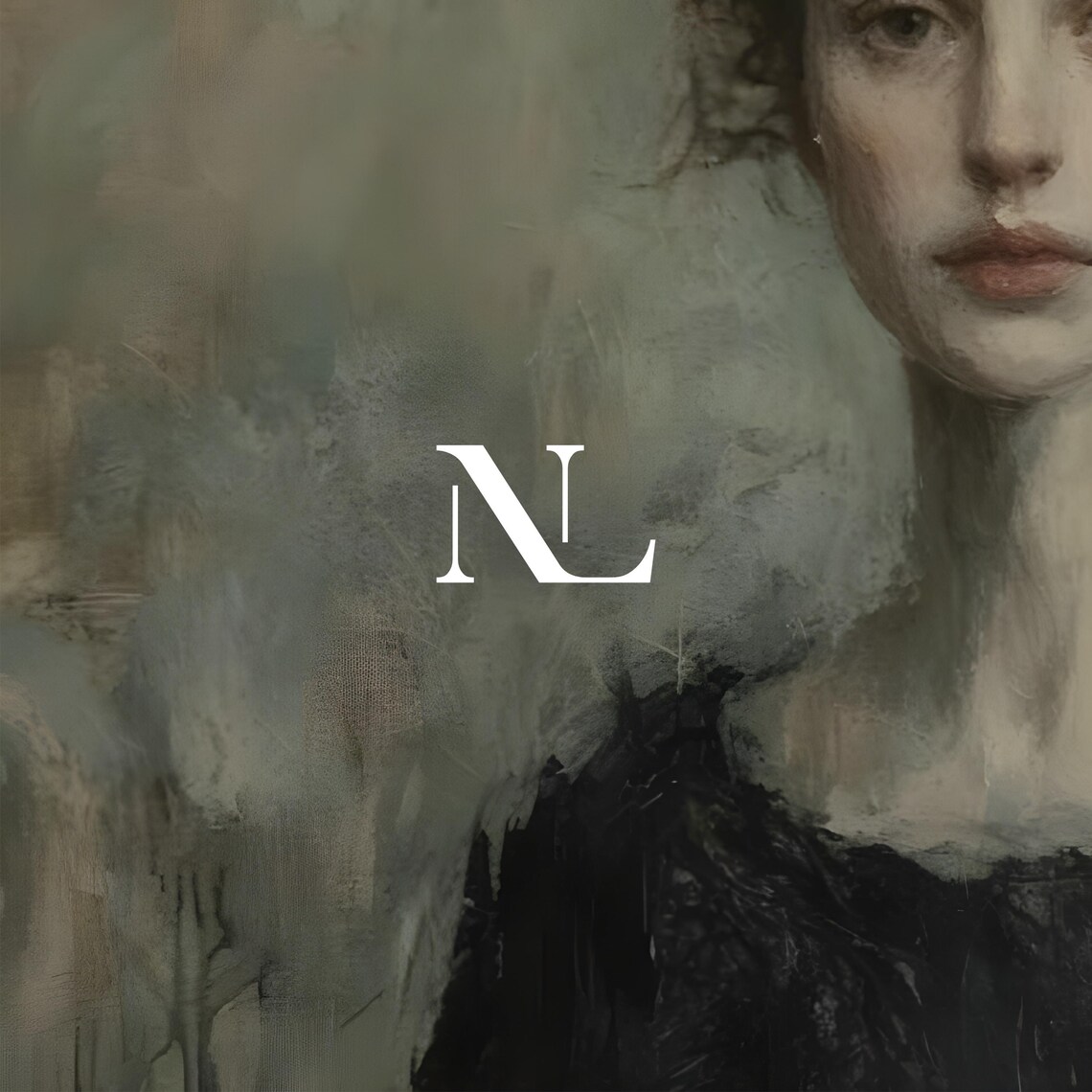 Moody Woman Portrait Dark Dress Soft Gaze Vintage Oil Poster - Image 5
