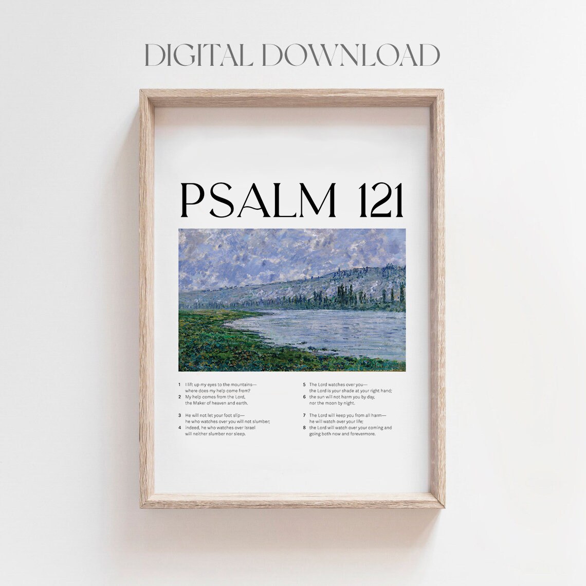Psalm 121 Chapter I Lift Up My Eyes Mountains Impressionist Poster - Image 3