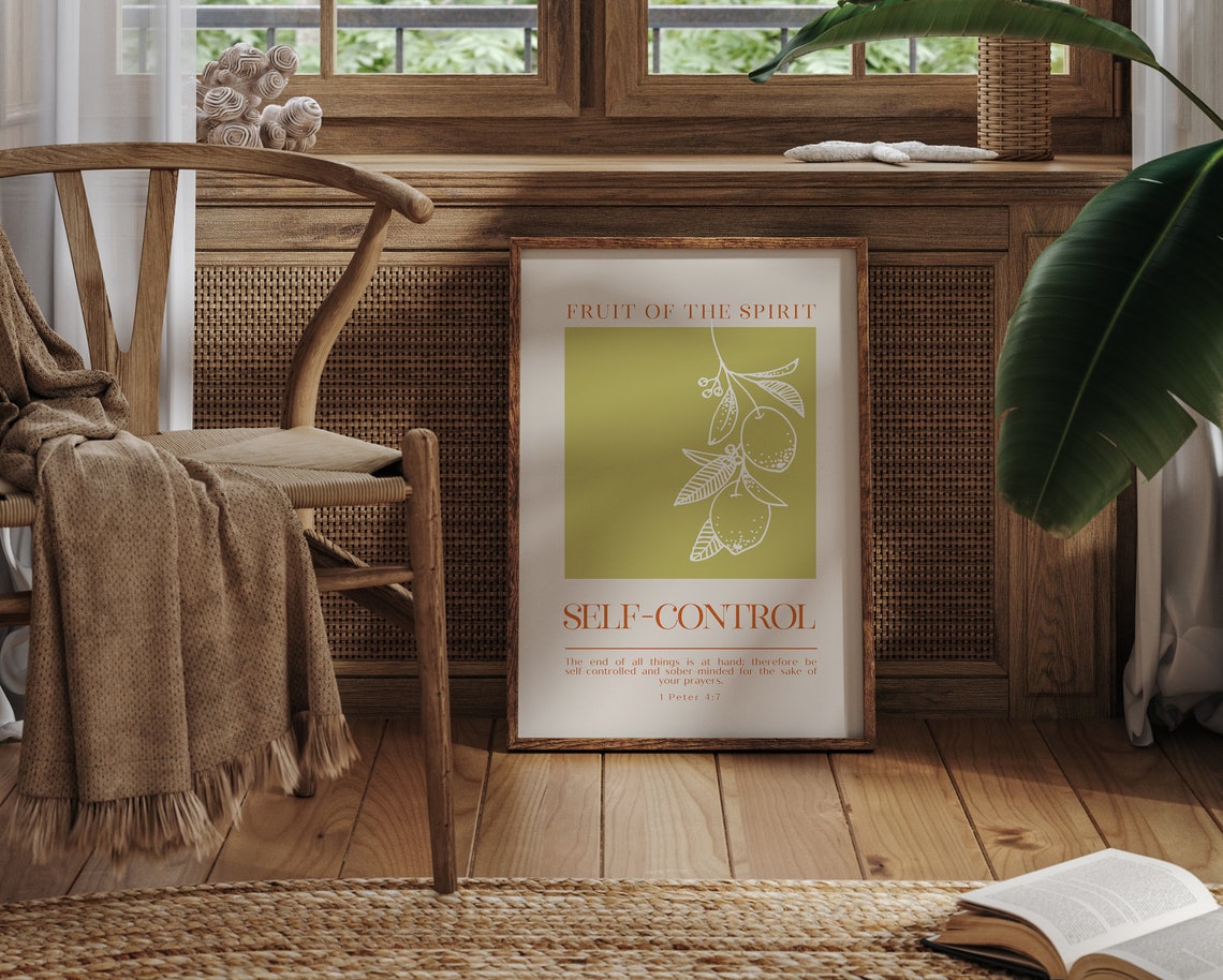 Fruit Of The Spirit Wall Art Print Galatians 522 Christian Wall Art Scripture Wall Art Self Control Bible Verse Print - Image 5