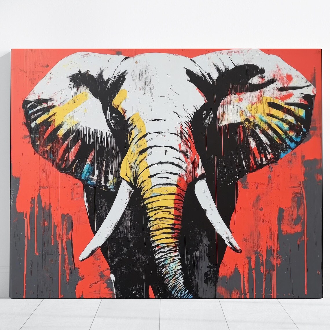 Elephant Large Horizontal Abstract Safari Poster
